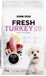 JOHN DOG Friss pulyka és marhahús - száraz kutyatáp - 3kg