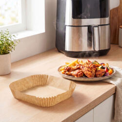Bewello Air fryer sütőpapír - olaj nélküli sütőhöz - négyzet - 23 cm - 50 db / csomag (BW1020B) - gardenet