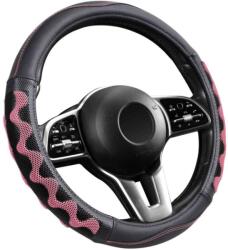 Autolife Műbõr kormányvédõ 38cm fekete-pink 203-7P A00153 (00153) - aruhaz