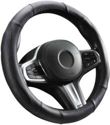 Autolife 5055BK-DS02 Valódi bõr szellõzõ lyukacsos Fekete varrásos mintával, 36-38cm (00481)