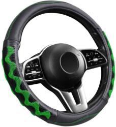 Autolife Műbõr kormányvédõ 38cm fekete-zöld 203-7GR A00191 (00191) - aruhaz