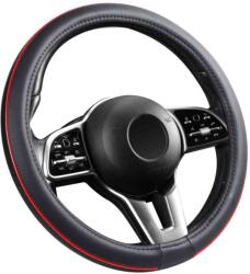 Autolife Bõrhatású Kormányvédõ 38cm Piros betétes (00788)