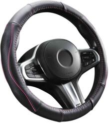 Autolife DW-5056RO Valódi bõr kormányvédõ, szellõzõ lyukacsos, pink betétes mintával, 36-38cm (01952)