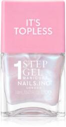 Nails Inc. Nails Inc. It’s Topless géles körömlakk a hosszan tartó hatásért árnyalat Kat Baby Pink Iridescent 14 ml