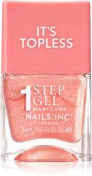 Nails Inc. Nails Inc. It’s Topless géles körömlakk a hosszan tartó hatásért árnyalat Millie Peach Iridescent 14 ml