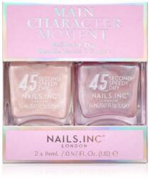 Nails Inc. Nails Inc. 45 Second Speedy Gloss körömlakk dupla csomagolás árnyalat Main Character Moment 2x14 ml