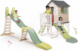 Smoby Căsuță pe piloni și tobogan cu trei valuri House On Stilts Life Smoby extensibilă cu un tobogan de 1, 5 m cu jet de apă (SM810802-29) Casuta pentru copii