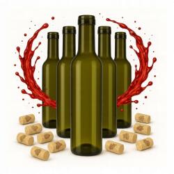 Bimberek 5 db-os, 375 ml-es Oliwka üvegpalack készlet borokhoz és egyéb italokhoz (ZES002035)