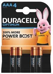 Duracell OPTIMUM tartós elem AAA, alkáli, 4db/csomag (DL2025) (DL2025)