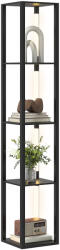 HomCom Lampă de Podea cu 4 Rafturi și 3 Luminozități Reglabile 29x29x163cm Negru | Aosom Romania (B31-546V90BK)