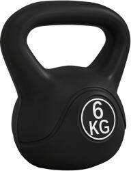 HOMCOM Kettlebell de 6 kg pentru Sport și Fitness cu Bază Plată și Mâner, Greutate din Plastic, 20x13x22 cm, Negru | Aosom Romania (A91-076V05BK)