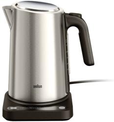 Braun PurShine WK5205BK vízforraló, 2200 W, 1, 7 l űrtartalom, rozsdamentes acél, 5 hőmérséklet-beállítás, TouchControl, EasyPour rendszer, melegen tartó funkció, Ezüst/Fekete (WK5205BK)
