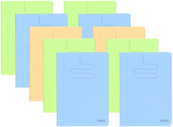 Herlitz Set 10 caiete A5 Herlitz 400211738, 48 file, 70 g/mp, dictando, coperta plastic, Diverse culori (400211738-10)