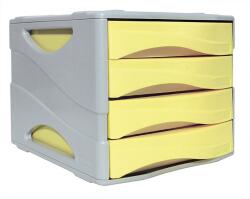 Arda Dulap din plastic, 4 sertare, mod. 15, culoare galben pastel, Keep Colour, Arda 15P4PPASG
