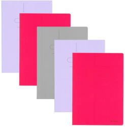 Herlitz Set 5 caiete A4 Herlitz 400211750, 60 file, 70 g/mp, matematica, coperta plastic, Diverse culori (400211750)