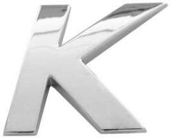  Autódísz 3D K betű 26 MM króm