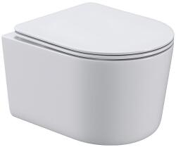 Inter Ceramic Конзолна тоалетна чиния 4536 MINNIE, Inter Ceramic, седалка и капак, порцелан, бял гланц, 36х45.5х37см (4536 MINNIE)