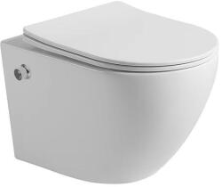 Inter Ceramic Конзолна тоалетна чиния 4937W BIDET, Inter Ceramic, седалка и ка ак,  орцелан, бял гланц, с биде, 36х49х36см (4937W BIDET)