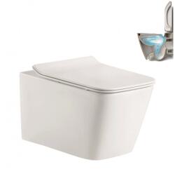 Inter Ceramic Set vas WC suspendat Inter Ceramic Rimless cu capac slim finisaj alb lucios (5135 TORNADO)
