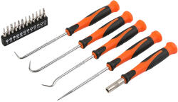 Kendo Műszerész csavarhúzó bitekkel +tömítés kaparó készlet, 17részes CrV No. 20539 040302-0231 (040302-0231)