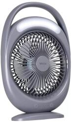 Vayox LED tölthető asztali ventilátor LED világítással LED/2, 8W/5V USB 2400 mAh szürke VA0433G (BX0087)