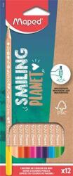 Maped Színes ceruza készlet, háromszögletű, FSC, MAPED "Smiling Planet", 12 különböző szín (831800)