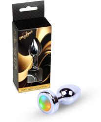 MyLove Plug anal MyLove Toys Jewellery Disco, oțel inoxidabil, bază LED multicoloră, 7 cm (64-00007ML)