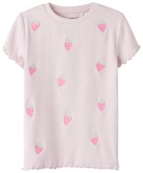 NAME IT Tricou fete cu mânecă scurtă, roz pudra cu căpșuni, 92-128 roz (14EB1A)