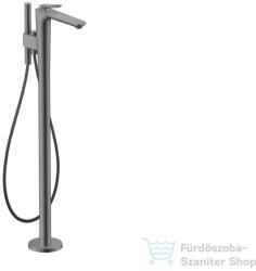 Hansgrohe AXOR CITTERIO C szabadon álló kádtöltő csaptelep zuhanyszettel, négyszög metszéses fogantyúval, alaptest nélkül, polírozott fekete króm 49441330 (49441330)