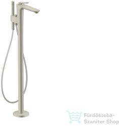 Hansgrohe AXOR CITTERIO C szabadon álló kádtöltő csaptelep zuhanyszettel, négyszög metszéses fogantyúval, alaptest nélkül, rozsdamentes acél hatású 49441800 (49441800)