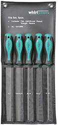 Whirlpower Reszelőkészlet, Whirlpower 154-5005, szürke, 20 cm, 5 db (lapos, kerek, négyzetes, egyenes, félköríves), fémhez, tároló tokban (TC227561)