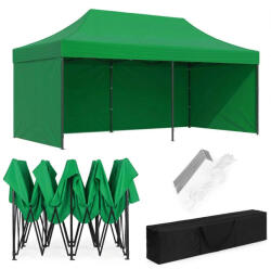 MultiGarden Kerti pavilon, MultiGarden PAW-FGC-3X6-9, zöld, 3 x 6 m, 4 oldalfallal, fém vázzal, UV-álló és esőálló 210D PE ponyva, 3, 16 m állítható magassággal, hordtáskával (TF5162)