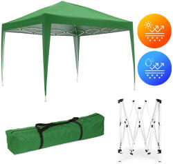 MultiGarden Kerti pavilon, MultiGarden PAW-3X3-A-GR, zöld, 3 x 3 m, fém vázzal, UV-álló és esőálló 210D PE ponyva, 2, 5 m magassággal, hordtáskával (TF4662)