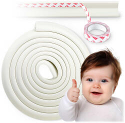 RicoKids Élvédő habszalag, Ricokids 798710, fehér, bútorélekhez, 600 cm, UV-álló, 3M ragasztóval, puha hab (TE798710) (TE798710)