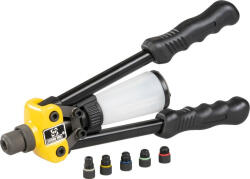 Strend Pro Szegecselő fogó, Strend Pro R09-803, fekete, 280 mm, popszegecshez (2, 4-4, 8 mm), szegecsgyűjtő tartállyal, acél, rozsdamentes acél és alumínium szegecsekhez (TC229790)