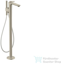 Hansgrohe AXOR CITTERIO C szabadon álló kádtöltő csaptelep zuhanyszettel, négyszög metszéses fogantyúval, alaptest nélkül, szálcsiszolt nikkel 49441820 (49441820)