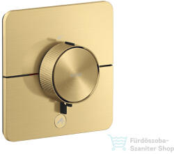 Hansgrohe AXOR SHOWERSELECT ID Softsquare Highflow, 1+1 funkciós falsík alatti termosztátos csaptelep, szálcsiszolt arany hatású 36778250 (36778250)
