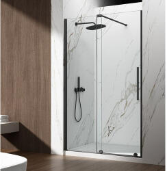 SAPHO GELCO SPIRIT BLACK tolóajtó, 1600mm, transzparent üveg (GI1016B)