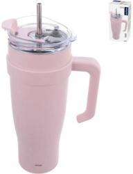Orion TERMO bögre rozsdamentes acél/PU + szívószál, 1, 2 l, rózsaszín - Orion (OR-112283)