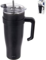 Orion Bögre TERMO, rozsdamentes UH + szívószál, 1, 2 l, fekete - Orion (OR-112284)