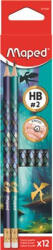 Maped Grafitceruza radírral, HB, háromszögletű, MAPED "Dragon sárkány (851828) - mystock
