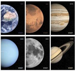 STREET Füzet A/4 vonalas STREET 54 lapos Planets margóval, minta nem választható (65240)