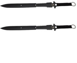DEPOX Set doua sabii de vanatoare DEPOX®, Last Ronin, maner textil, 68.5 cm, negru (0998)