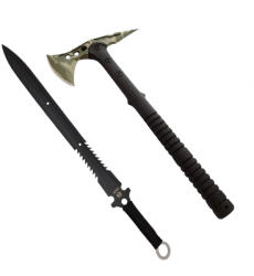 DEPOX Set topor si sabie de vanatoare, DEPOX®, otel inoxidabil, 40 cm, teaca inclusa (0996)