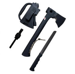 Depox Topor tactic de vanatoare cu amnar, cutit si fluier, DEPOX®, 35, 5 cm, teaca inclusa (1005)