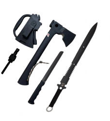 DEPOX Set topor multifunctional si sabie de vanatoare, DEPOX®, 35, 5 cm , teaca inclusa (0994)