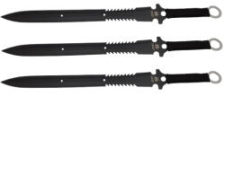 DEPOX Set trei sabii de vanatoare DEPOX®, Last Ronin, maner textil, 68.5 cm, negru (0999)