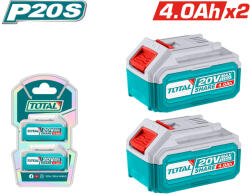 TOTAL Set 2 Acumulatori TOTAL Industrial, 20V, 4.0Ah, Li-Ion