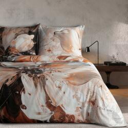 Takoy Mako-szatén pamut 3 részes ágyneműhuzat-garnitúra 220x200 cm rozsdaszínű, világosszürke dizájnos mintával ASMARA Eva Minge