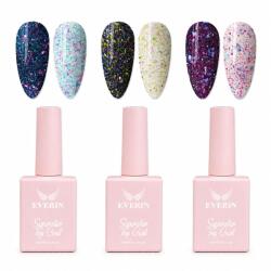 Everin Set 3 Superstar Top Coat Everin SST2 - Hadid, Jennie, Kimora cu Efect Flakes (SST2)
